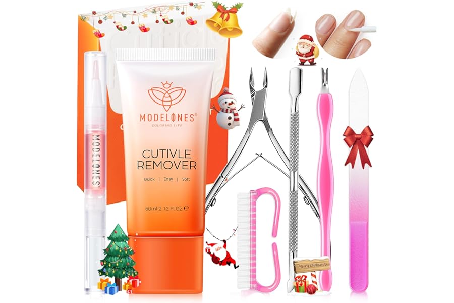 Modelones Cuticle Remover Kit – Cuticle Remover Cream & Cuticle Oil, Cuticle Care Kit w/Cuticle Trimmer Cuticle Pusher & Cuticle Nipper for DIY Nail Manicure, Removedor de Cuticula for Nail Care