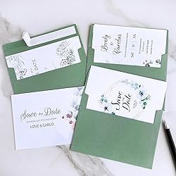 Winlyn 100 Pcs Sage Green A7 Invitation Envelopes 5