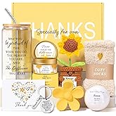 iAOVUEBY Employee Appreciation Gifts, Appreciation Gifts for Coworkers Teachers w/ 16oz Thank You Glass, Thank You Recognition Gift Baskets Box for Women Coworker Boss Nurse Thanksgiving Christmas