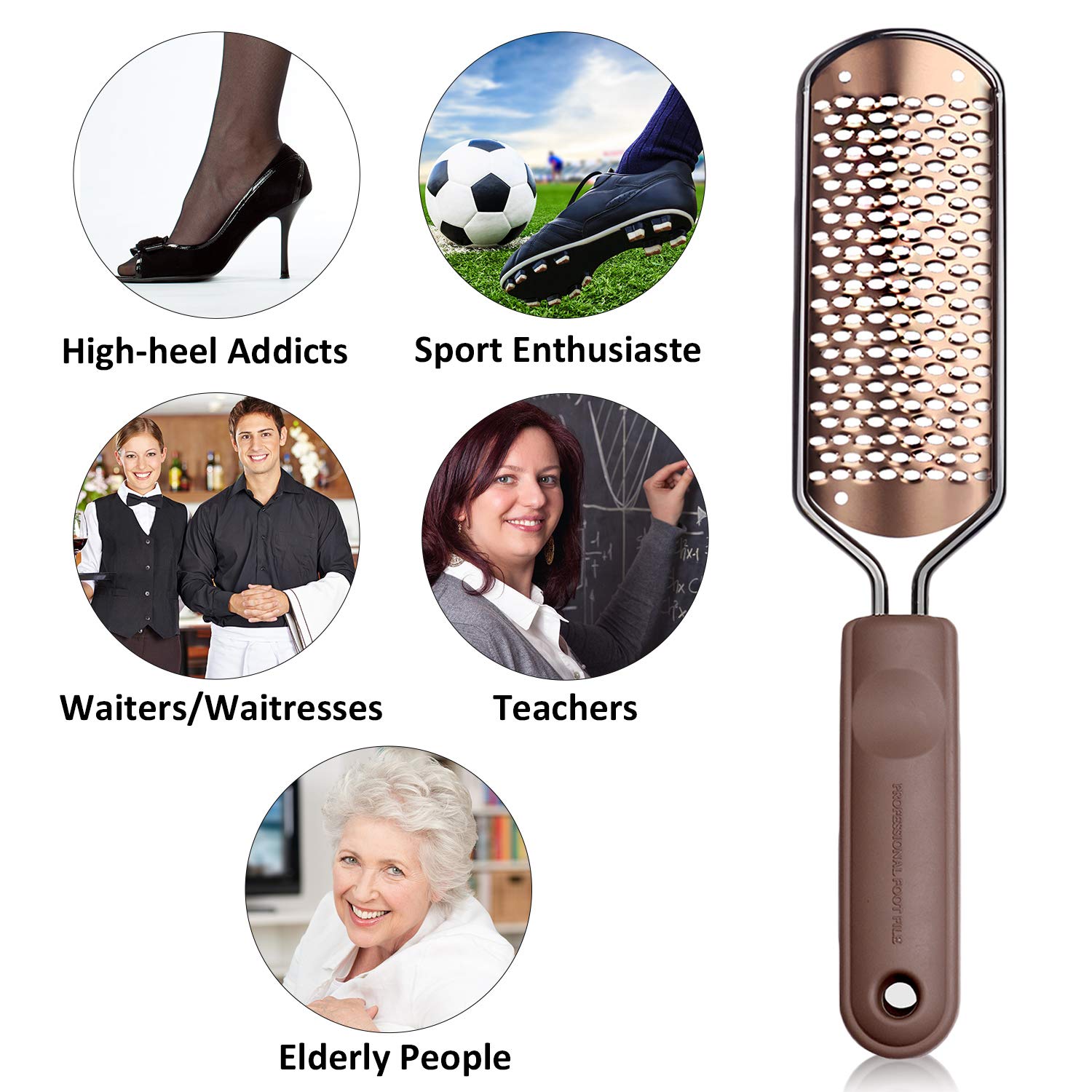 Foot Scrubber Pedicure Foot File - Callus Remover for feet Ejiubas Professional Foot File Rasp Colossal Feet Scrubber for Wet and Dry Feet Golden : Beauty