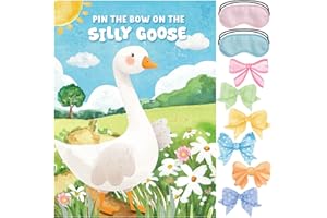 Cinrobiye Pin The Bow On The Silly Goose Jeu de fête d'anniversaire Jeux Une Oie Silly Goose Fournitures de décoration de fêt