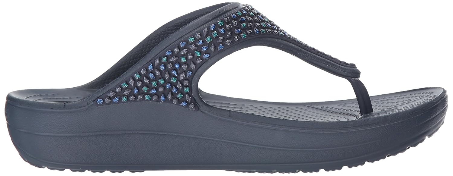 crocs women's sloane embellished flip-flops