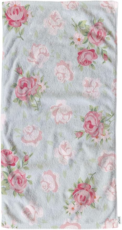 Amazon Com Ofloral Pink Rose Hand Towels Cotton Washcloths Elegance Seamless Pattern With Shabby Chic Rose Flowers In Vintage Style Soft Towels For Bathroom Yoga Golf Hair Face Towel For Girl Boys 15x30 Inch Home Kitchen
