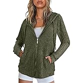 Cucuchy Style Womens Zip Up Hoodies Long Sleeve Hoodie Jackets Lightweight Tunic Sweatshirt Open Front Cardigan