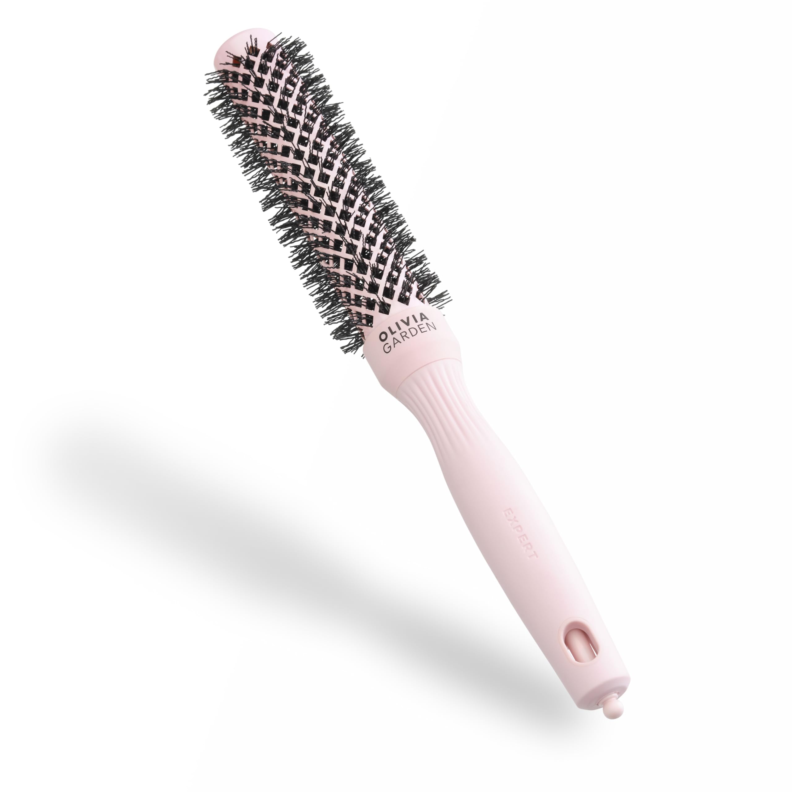 Olivia Garden Expert Blowout Speed – Pastel Pink - 25 - Ceramic Coated Round Brush with Extra Long Barrel for 25% Faster Blowouts