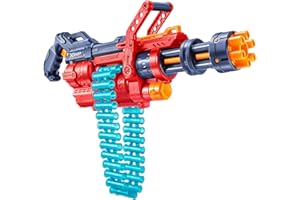 XSHOT Excel Omega (6 Shooting Targets + 98 Darts) by ZURU, X-Shot Red Foam Dart Toy Blaster, Automatic Rotating Belt, Slam Fire, Toys for Kids, Teens, Adults (Red)