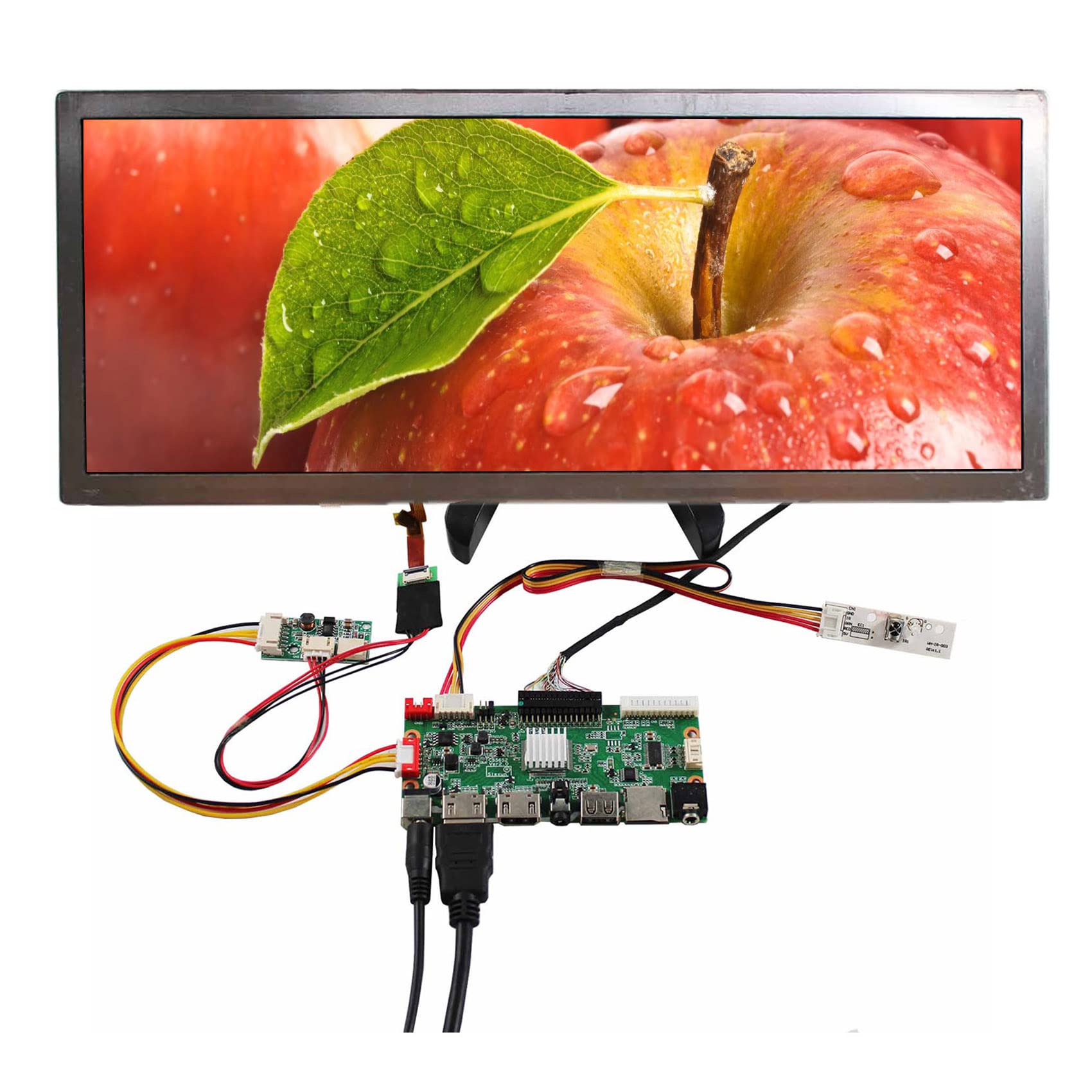 VSDISPLAY 10.3“ HSD103KPW2-A10 1920x720 850nit IPS LCD Screen and USB SD Card AV Controller Board,Multimedia support MP4