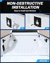Forccord 4pcs Tie Down Anchors Plates for Ford F150