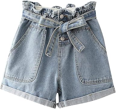 elastic waist jean shorts womens