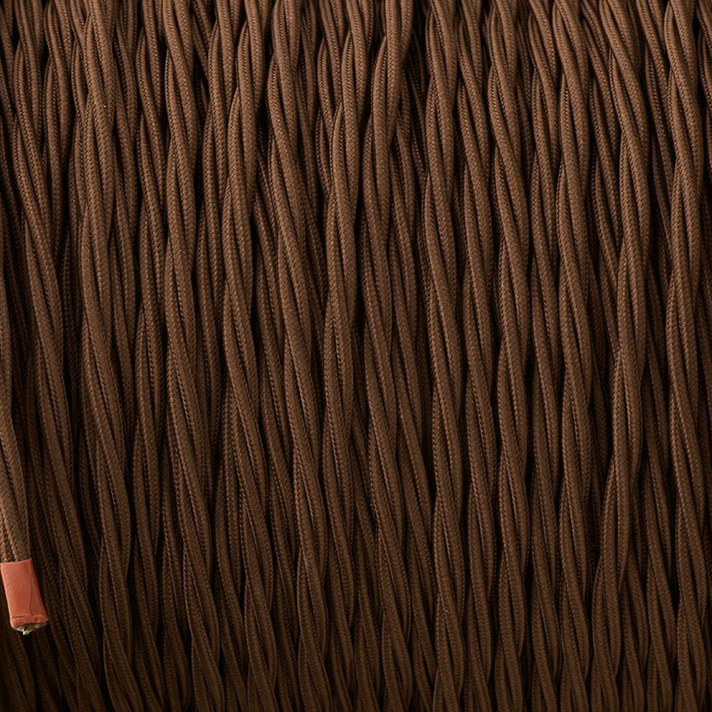 LEDSone 5 Meters Vintage Light Dark Brown Braided Flex Cable,3 Core Twisted Fabric Electrical Cable Wire for DIY Industrial Pendant Lights