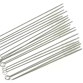 Honbay Straw Cleaner Brushes, nylon bristles stainless steel handle, Nylon Skinny Pipe Tube Cleaner - 20 Piece Value Pack - 6 mm bristles x 7" 175mm long