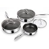 imarku 8, 10 and 12-Inch Non Stick Frying Pans with Lids, Ceramic Coating | 6-Piece Stainless Steel Cookware Set for Home Cooking, Dishwasher Friendly, Oven Safe, Induction Ready, for Men and Women
