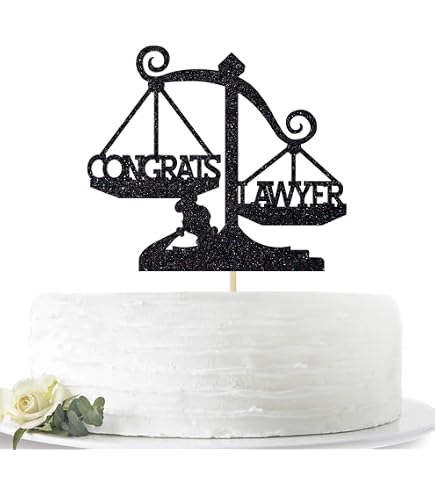 "Case Closed" Cake Topper For Law Graduation & Retirement | Double-Sided Glitter, Pre-Assembled With Stick