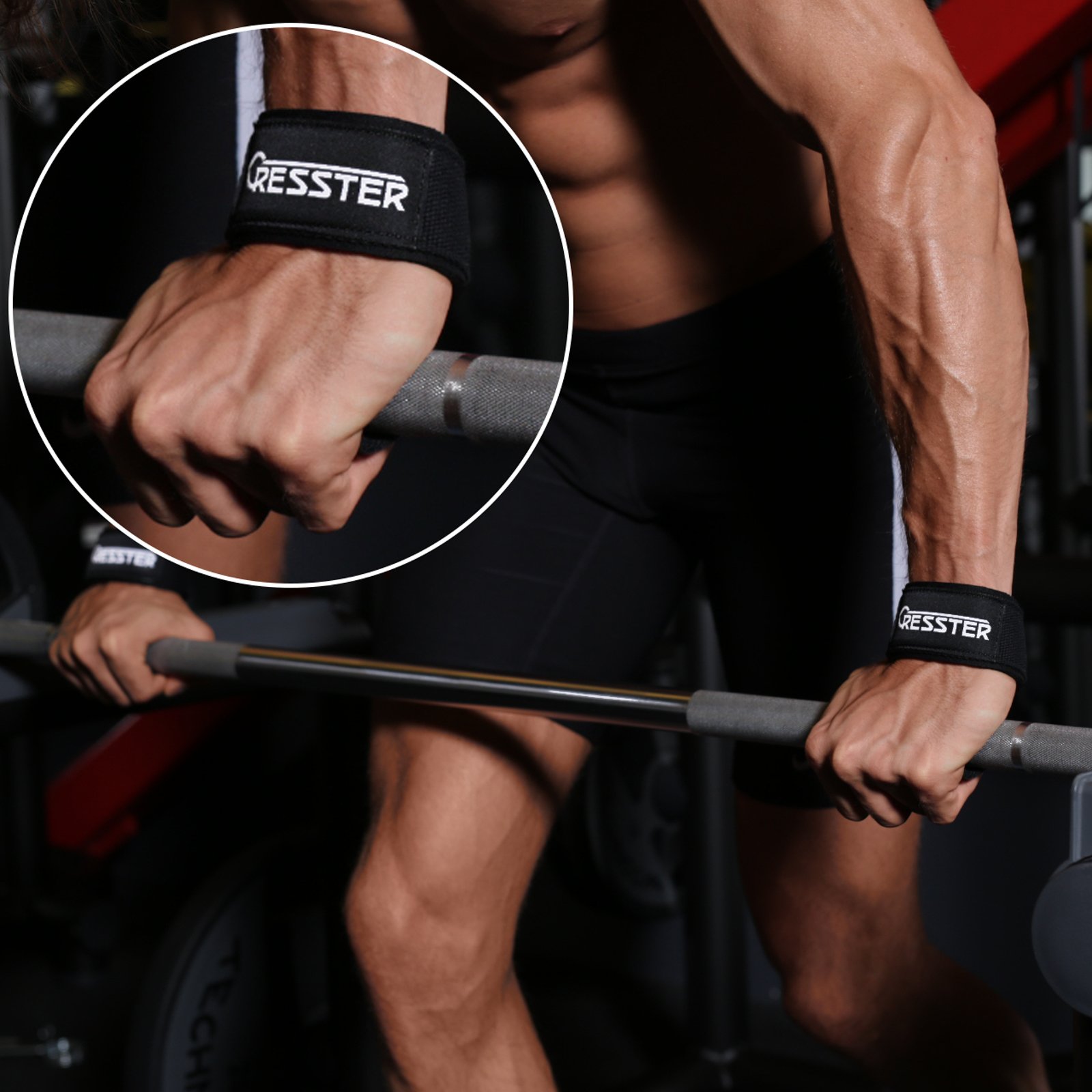 Cresster Barbell Squat Pad And Weight Lifting Wrist Straps Shoulder