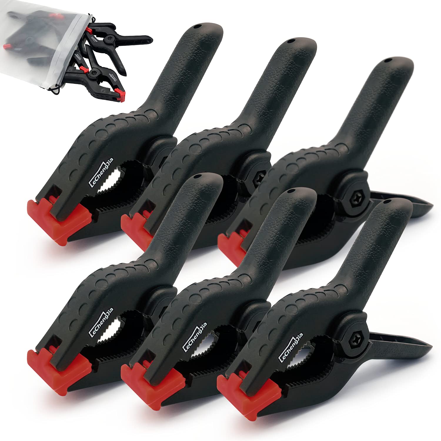 6 Pcs Spring Clamp Heavy Duty Plastic Spring Clips 4.5 Inch Grip Clips for Home Improvement Clamp DIY Tools Photography Studios