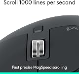 Logitech MX Master 3S Wireless Mouse Graphite 8000 DPI Bluetooth USB Receiver view 3