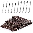 Laicky Bobby Pins, 200Count Brown Hair Pins Hairpins with Box for Women Lady Girls Kids Hair Pin Invisible Wave Hairgrip Barr
