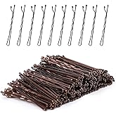 Laicky Bobby Pins, 200Count Brown Hair Pins Hairpins with Box for Women Lady Girls Kids Hair Pin Invisible Wave Hairgrip Barr