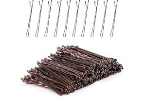Laicky Bobby Pins, 200Count Brown Hair Pins Hairpins with Box for Women Lady Girls Kids Hair Pin Invisible Wave Hairgrip Barr