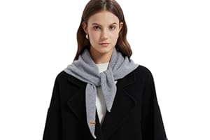 ACUSHLA 100% Merino Wool Triangle Scarf for Women Winter Neck Gaiter Warmer Knit Fashion Hooded Scarf Lightweight Soft Warm Neck Wrap for Ladies, 15.7'' X 47.2'', Light Grey