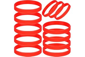 MATEPLUS 12 Pcs Rubber Bracelets Silicone Wristbands 12 Colors/Black/Green/Yellow/Orange/Blue/Purple, Sport Elastic Silicone 