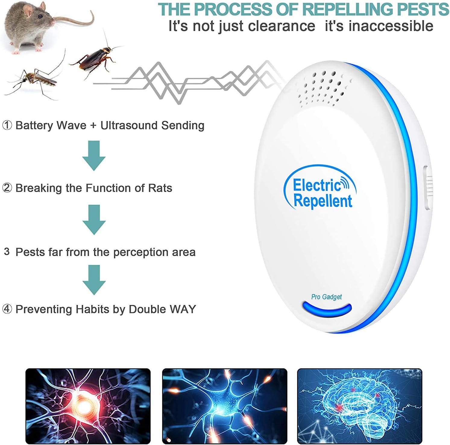 Mosquitoes Ultrasonic Pest Repeller - Electronic Indoor Pest Control Plug in for Insects, Mice,Ant,Spider,Rodent,Roach,Rats,Flea,Bug,Mosquito Repellent for Children and Pets' Safe 4 Pack: Health & Personal Care