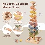Joyreal Montessori Sound Tree Wooden Marble Run Rainbow Leaves 7-Tier view 2
