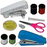 Amazing Creations 2 in 1 Mini Hand Sewing Machine – Handheld DIY Home Craft Device – Manual Hand Sewing Portable Tool (4.33 x