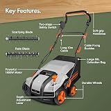 VonHaus 2000W Lawn Scarifier & Aerator 40cm 5 Depths 55L 12m Cable view 8