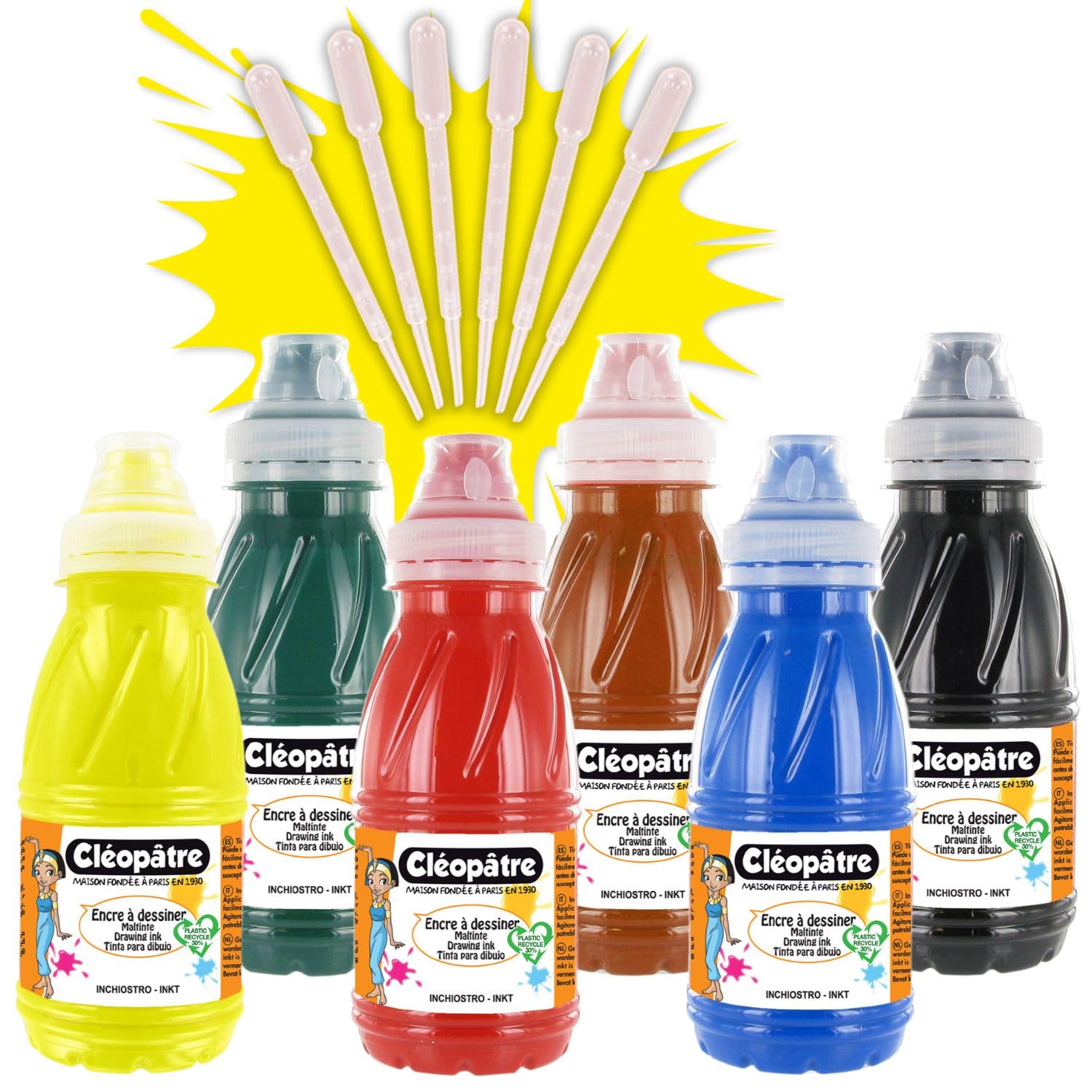 Cléopâtre EAD250x6A Maltinte Encre a Pattern Painting Kit 250 ml Multi-Coloured