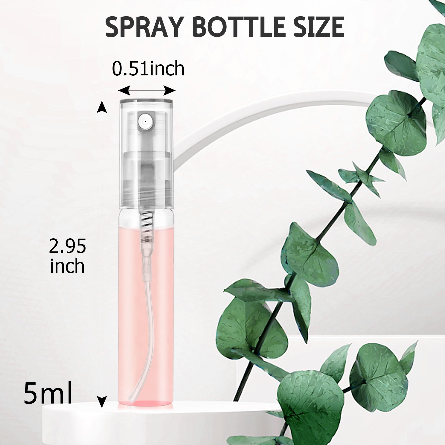 Mini Spray Bottle 105PCS 5ML Clear Glass Perfume Bottles Refillable Fine Mist Spray Bottles Empty Fragrance Sample Spray Containers Cosmetics Atomizer for Cleaning,Travel,Essential Oils