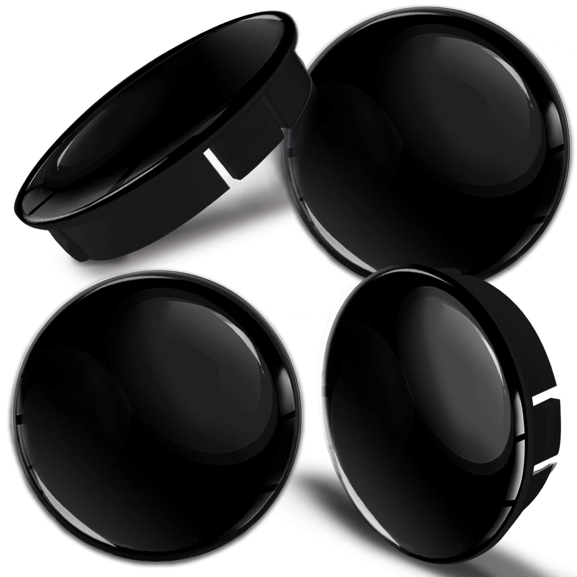 SkinoEu® 4 x 60mm 3D Gel Car Wheel Centre Universal Rims Hub Center Caps Vehicle Auto Tuning Emblem Black Gloss C 7
