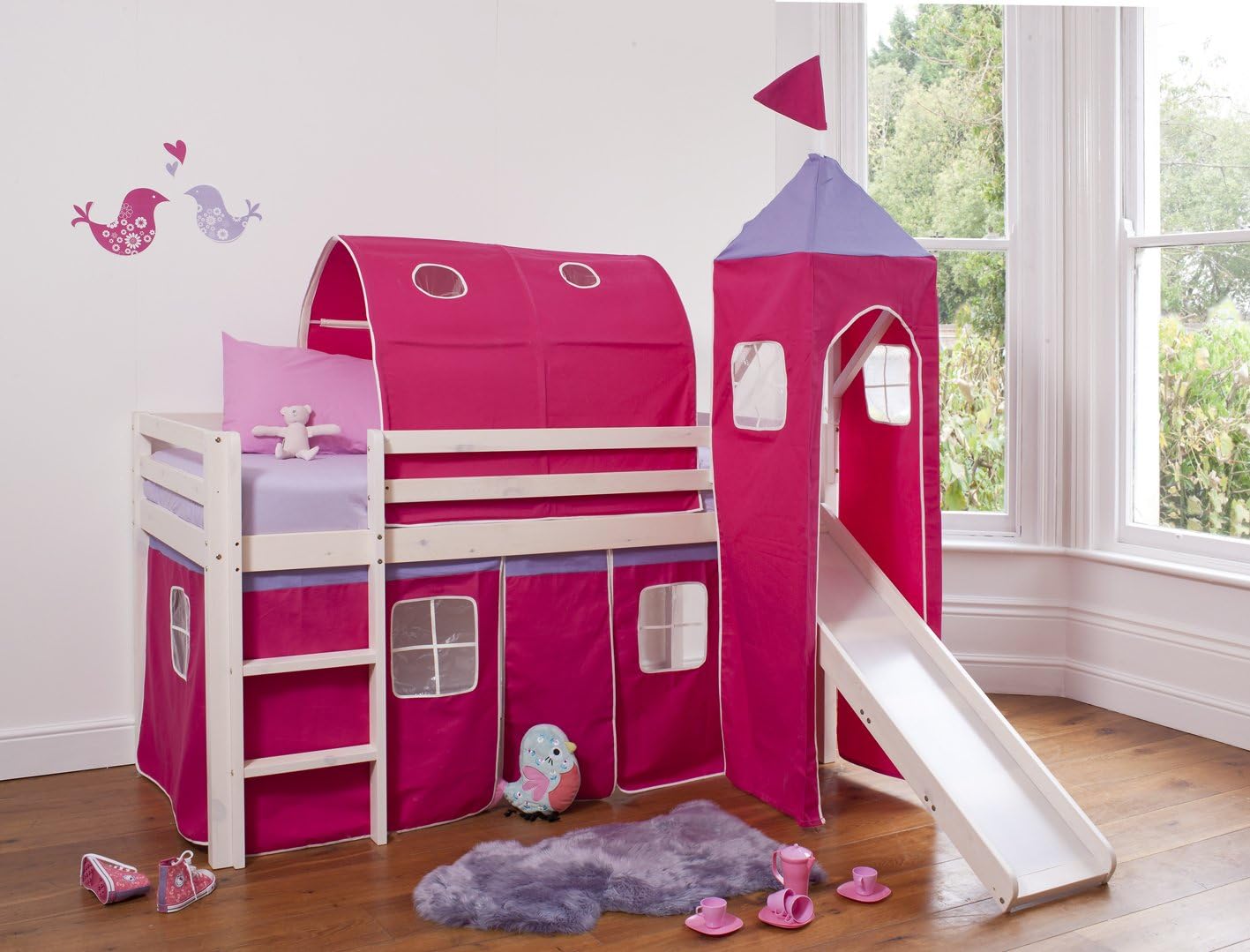 Pink Princess Bunk Bed With Slide / Building A Pretty Princess Castle