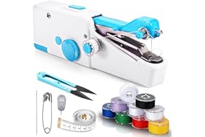 SOKIKT Handheld Sewing Machine for Beginners, Battery and USB Operated Mini Sewing Machines, Easy to Operate Portable Sewing Machine for Beginners (White)