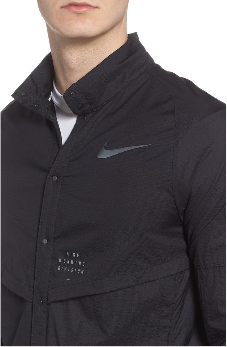 Nike Run Division Men's Running Jacket (Black, Large) : Clothing