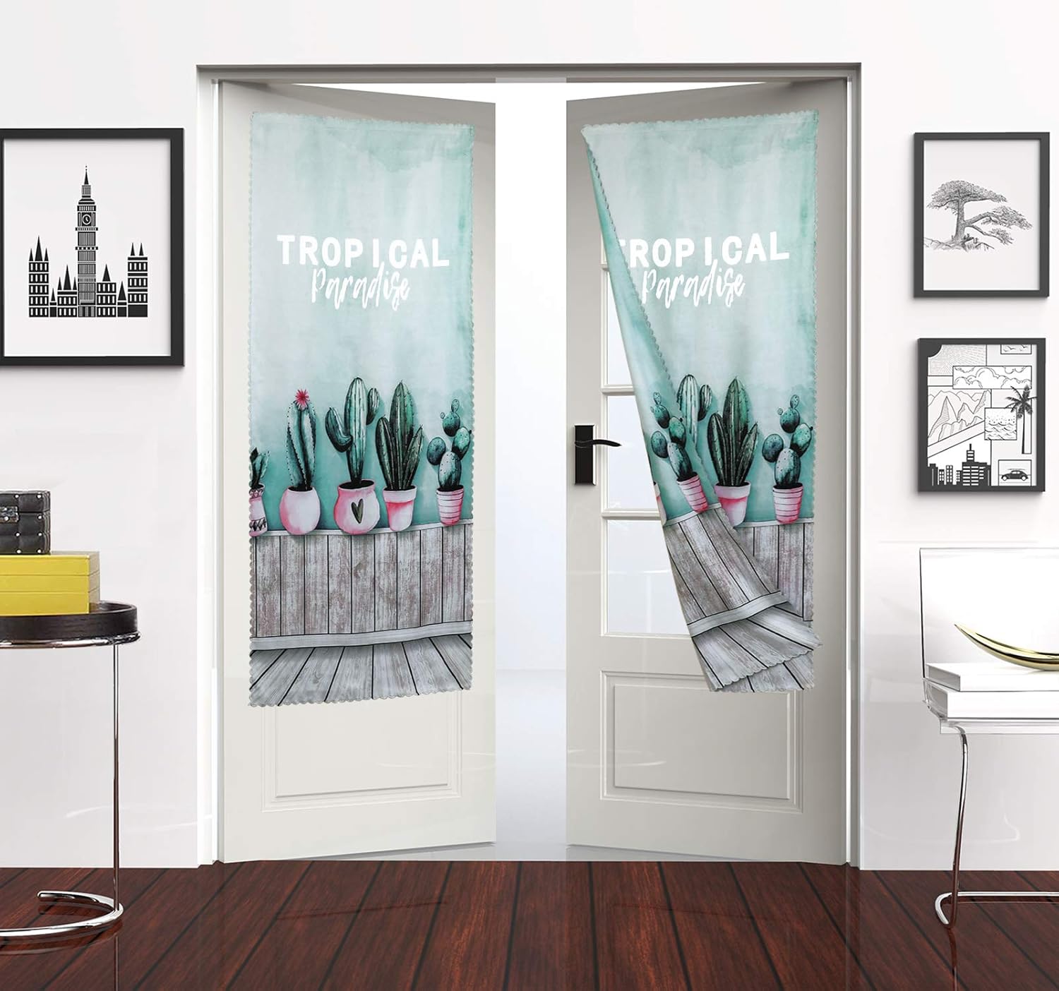 VWMYQ SelfAdhesive Door Curtains Portable Blackout Curtains Suitable