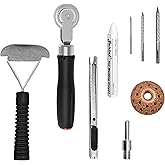 ZERINT Tire Repair Patch Tools Complete Kit - 42mm Steel Buffing Wheel, HSS Drill Bits (3/4.5/6mm), Utility Knife & Wax Marke