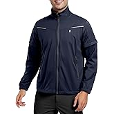 Little Donkey Andy Men's Lightweight Softshell Jackets Waterproof Removable Sleeve for Golf Hiking Cycling Running