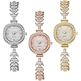 Dacdyi 3Pcs Fashionable Diamond Crystal Bracelet Watch for Women Elegant Round Dial Analog Quartz Wristwatches Wholesale