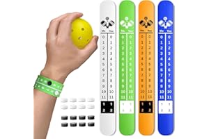 PIKKOU Pickleball Score Keeper Wristband, Portable Pickleball Scoreboard Counter, Scorekeeping Tracker Wristband for All Sports Games, 4/8 Pack Score Wristband for Any Yard Games