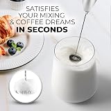 Zulay Kitchen Milk Frother Cordless Mini Hand Mixer Silver view 2