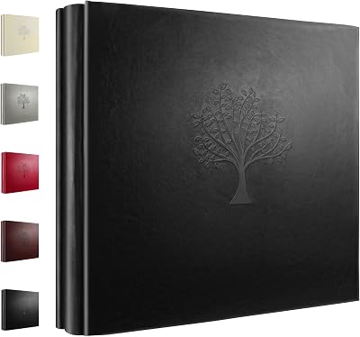 Rdylymx Photo Album 600 Pockets 6x4 Leather Cover Black