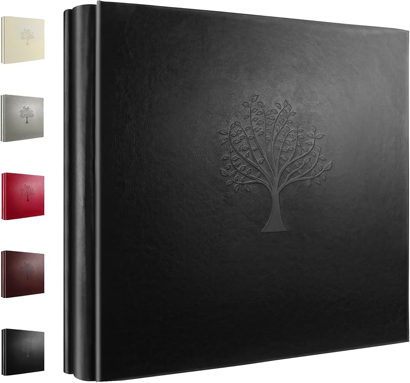Rdylymx Photo Album 600 Pockets 6x4 Leather Cover Black