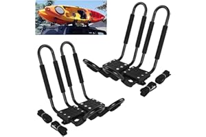 XMT-MOTO J-Bar 2 Pairs Universal Kayak Canoe Top Mount Carrier Roof Rack Boat SUV Van Car