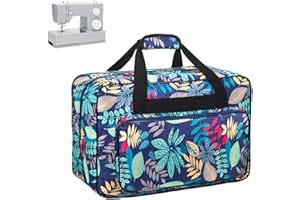 Haroranax Sewing Machine Carrying Case, Sewing Machine Carrying Case Tote Bag, Universal Tote Storage Bag with Pockets and Handles, Suitable for Most Standard Singer, Janome (Light Blue)
