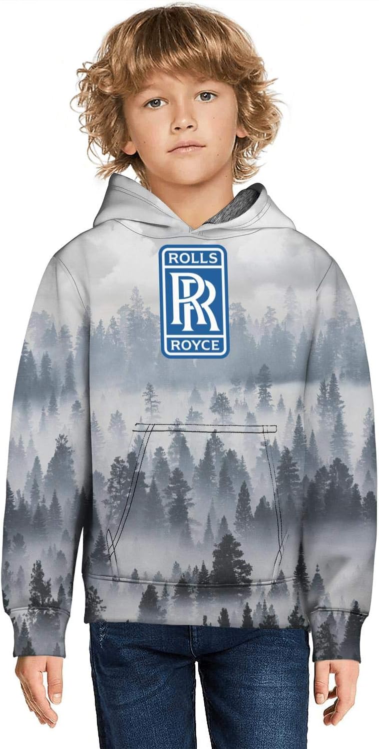 MNYAE Novelty Hoodies for Teen Girls Tesla-Logo- 3D Digital Print Sweatshirt Pockets Pullover