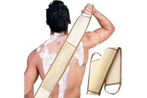 BETLYS Exfoliating Natural Loofah Sponge Back Scrubber for Shower, Exfoliating Sponge for Shower, Bath Shower Scrubber for Men and Women, Luffa Scrubber to Clean Your Back Deeply Relax Your Body (1 Pack)