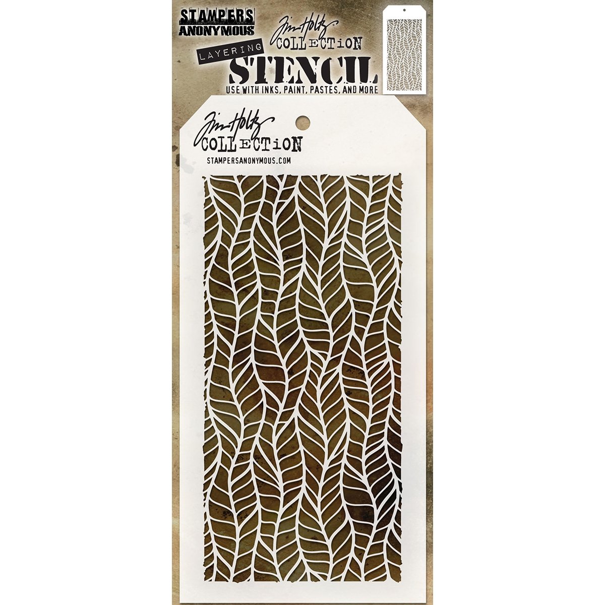 Art Gone Wild Tim Holtz Feather Stencil, Synthetic Material, 28.4 x 11.4 x 0.1 cm