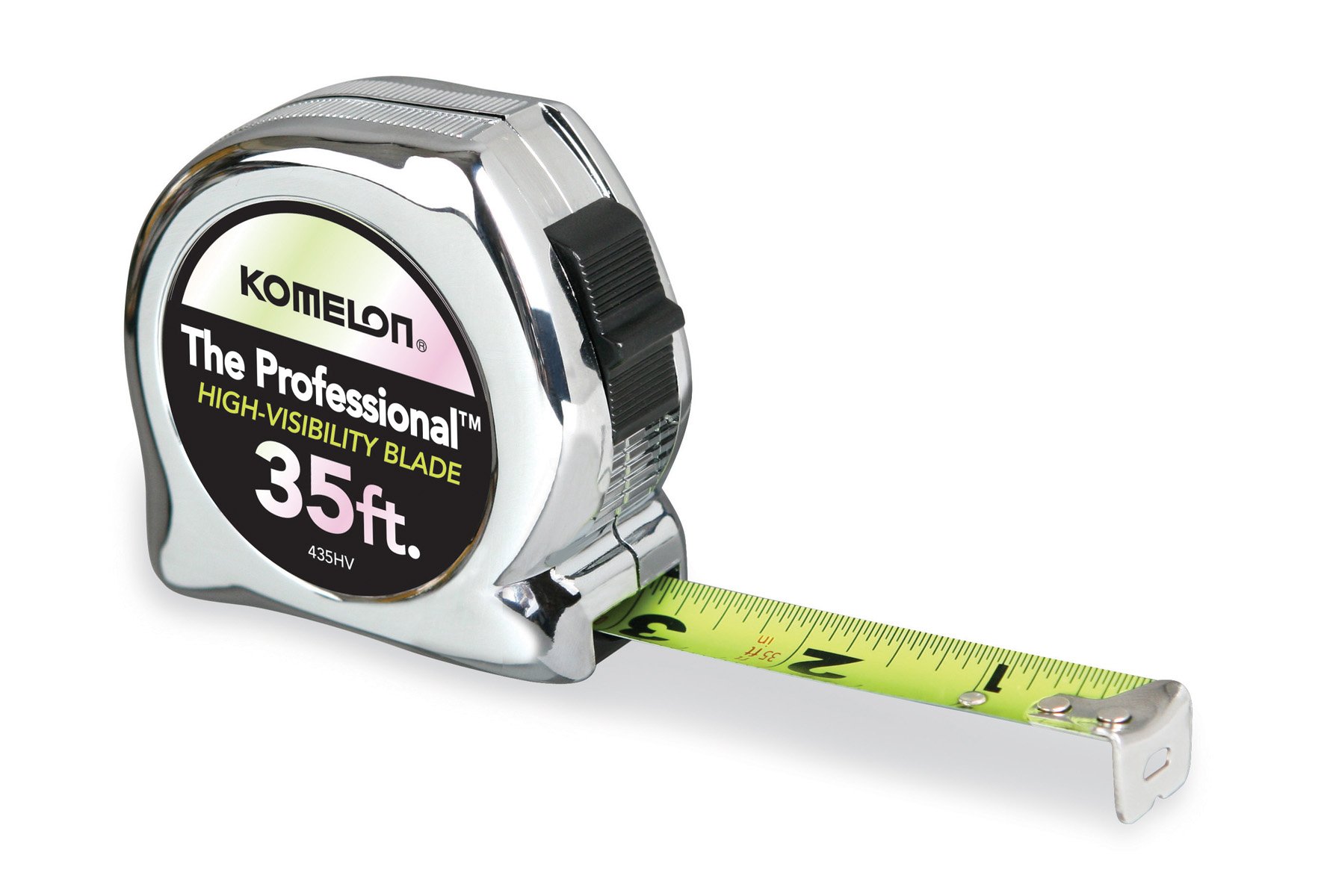 Komelon 435HV High-Visibility Professional Tape Measure, 35-Feet by 1-Inch, Chrome