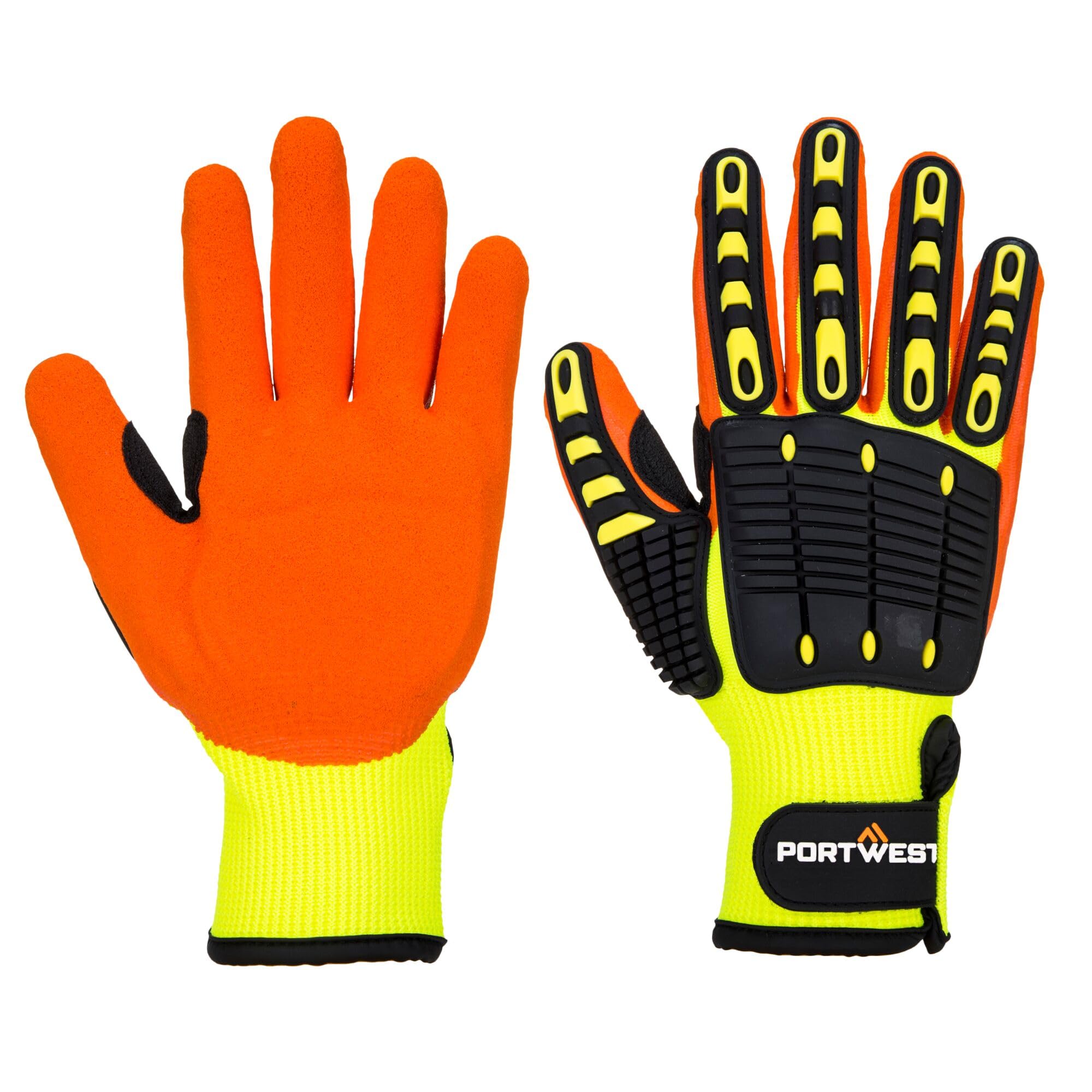 Portwest A721 Lightweight Anti Impact Grip Glove Yellow/Orange, 3X-Large